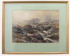 John Syer RI (1815-1885) - Gerahmtes Aquarell des späten 19. Jahrhunderts, Felsenlandschaft