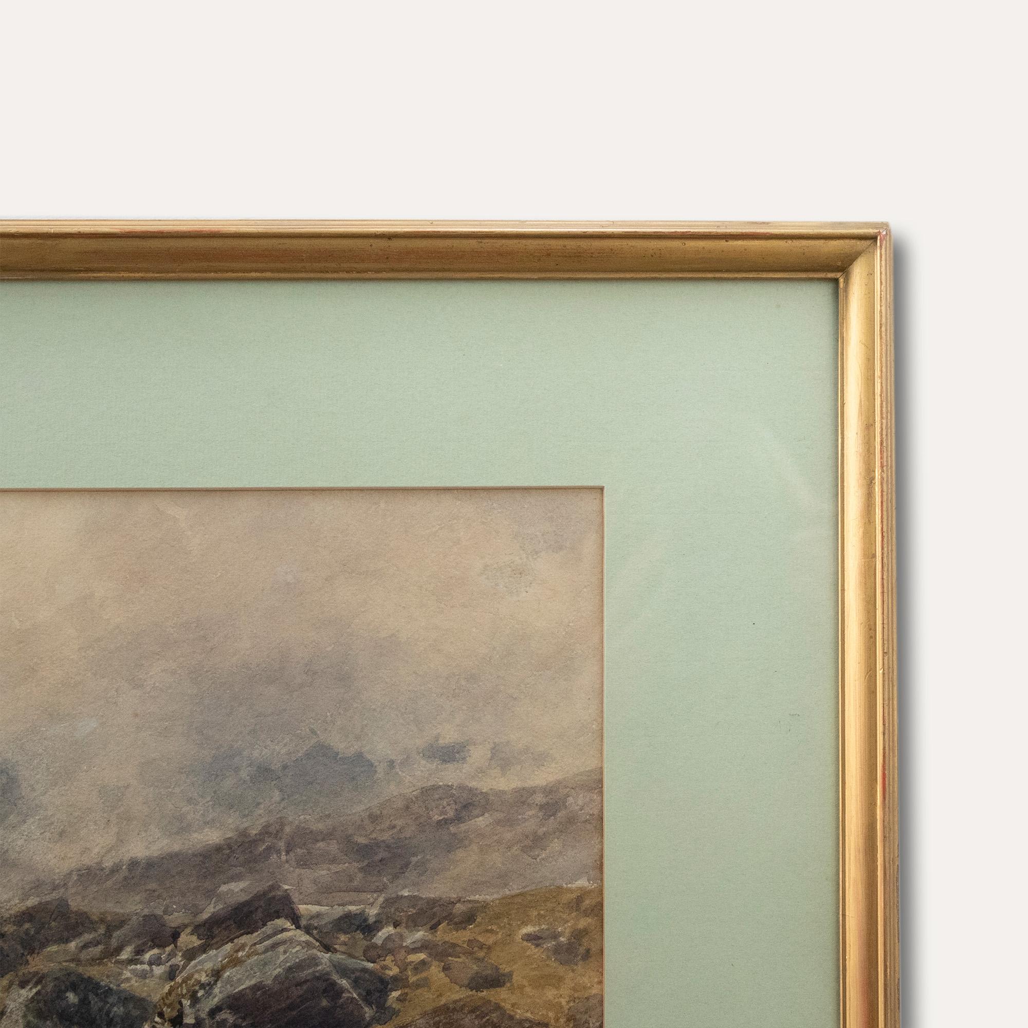John Syer RI (1815-1885) - Acquerello della fine del XIX secolo incorniciato, Paesaggio roccioso in vendita 2