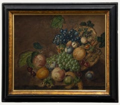 English School 19th Century Watercolour - Still Life with Fruit & Nuts