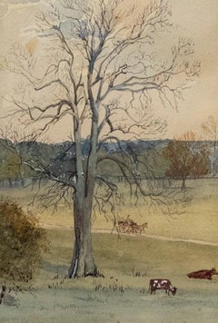 Gerahmtes Aquarell des späten 19. Jahrhunderts – Escrick Park