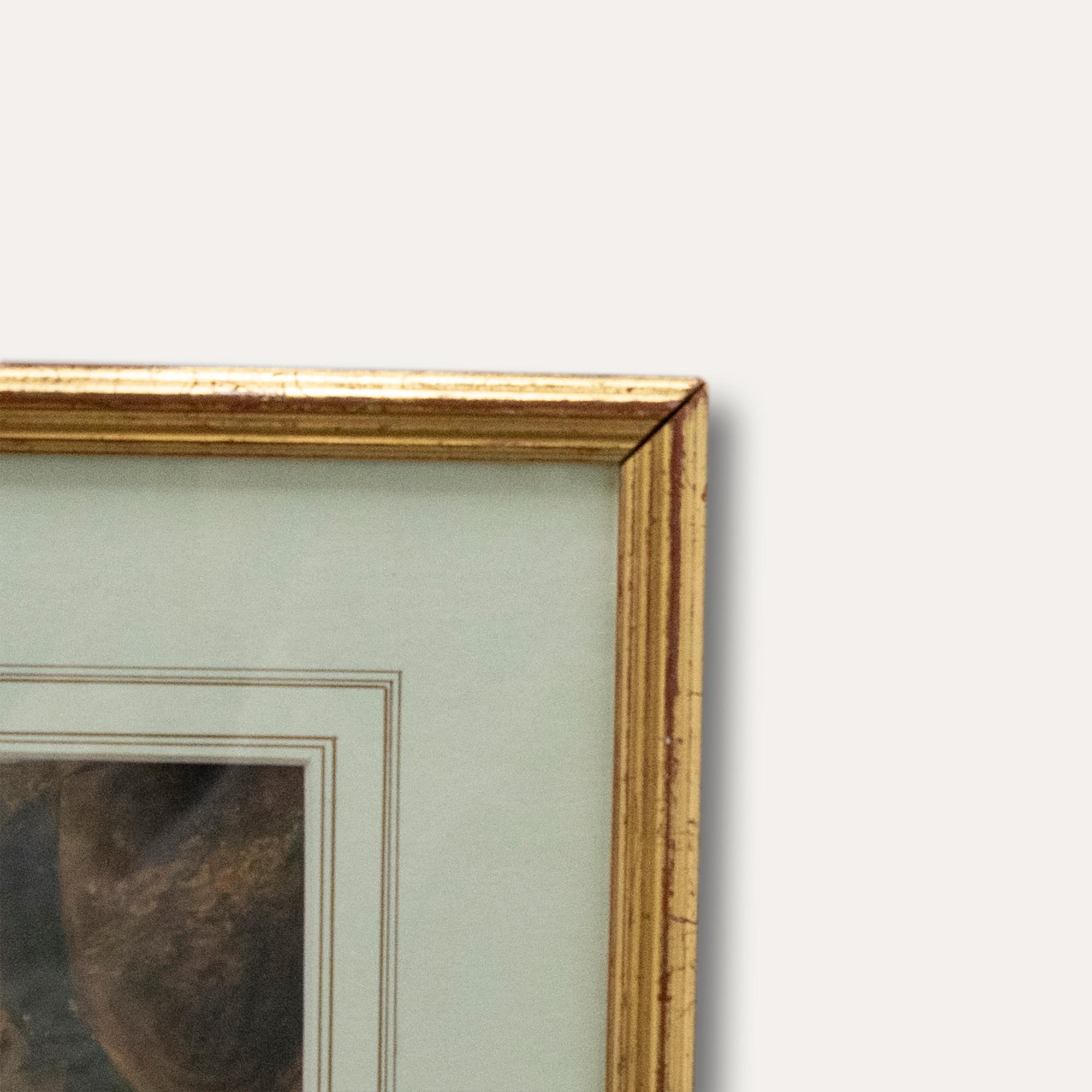 Ein äußerst charmantes englisches Schulporträt eines kleinen Jungen, der sich an eine Gartenurne lehnt. Gut präsentiert in einem eleganten Rahmen in Goldoptik mit Waschmaschinenhalterung. Signiert mit den Initialen R.C. und datiert 1809, wie auf dem