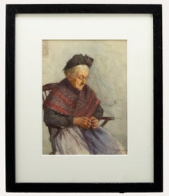 Frederick James Mcnamara Evans (1859-1929) - Framed Watercolour, Make Do & Mend