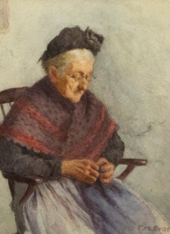 Frederick James Mcnamara Evans (1859-1929) - Gerahmtes Aquarell, Make Do & Mend