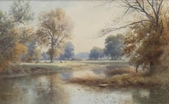 Howard Gull Stormont (1844-1923) - Framed Watercolour, View from the River Bend