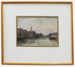 J. Morris – gerahmtes Aquarell des frühen 20. Jahrhunderts, Amsterdam