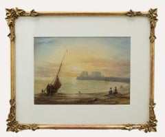 Follower of Copley Fielding - Aquarell des 19. Jahrhunderts, Küsten-Sonnenuntergang