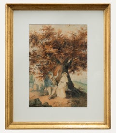 Antique Follower of Francis Wheatley - Early 19th Century Watercolour, Lover's Dispute