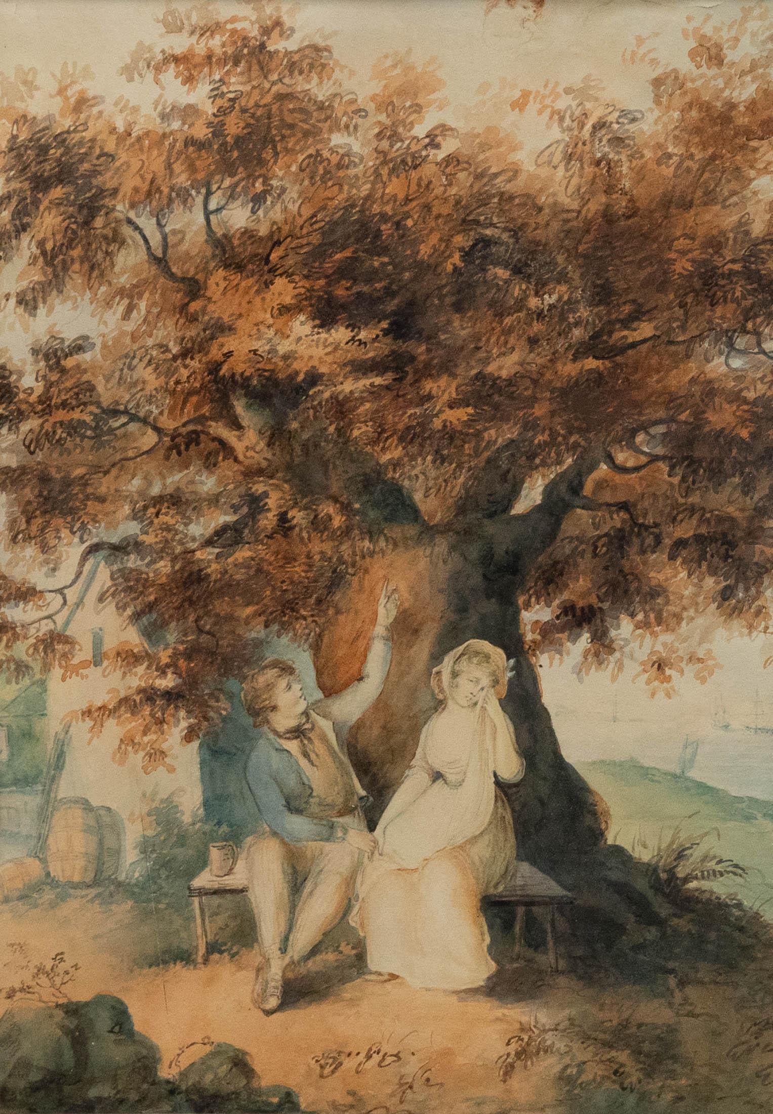Follower of Francis Wheatley - Early 19th Century Watercolour, Lover's Dispute - Art by Unknown