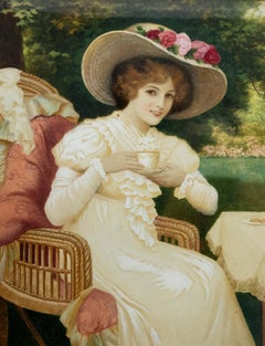 Herbert Blande Sparks (1870-1916) - Aquarell des frühen 20. Jahrhunderts, Zeit für Tee