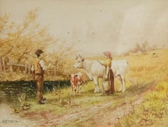 Horace Hammond (1842-1926) - Framed Watercolour, Figures in Passing