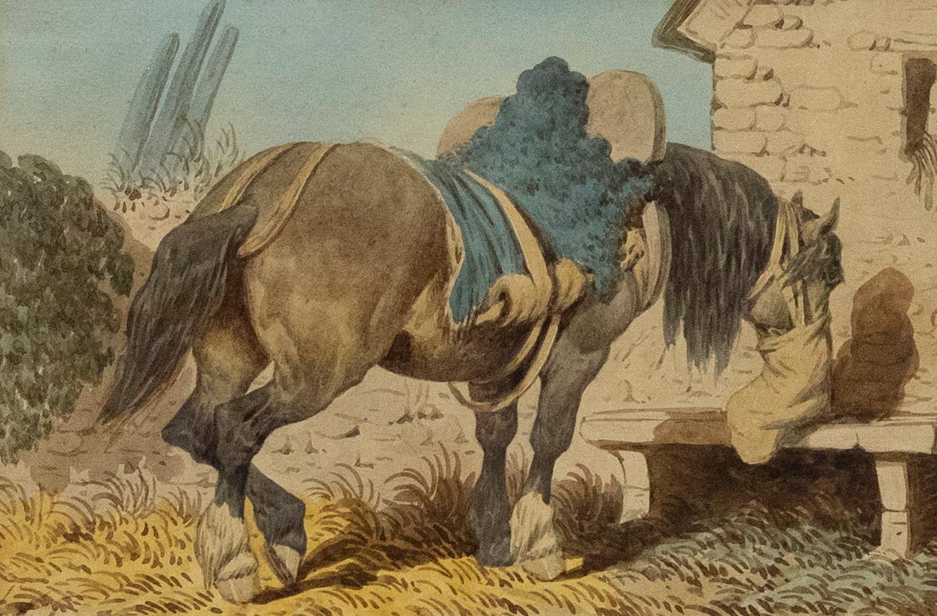Attrib. John A. Atkinson (1775-1833) - Framed Watercolour, Hungry Workhorse - Art by Unknown