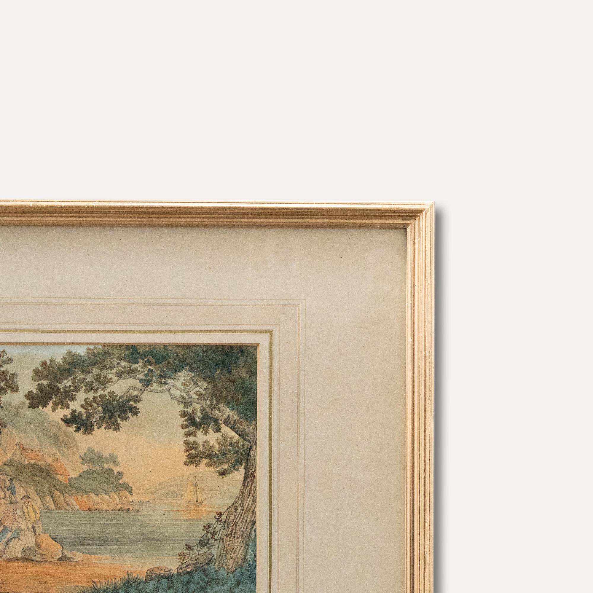 Attrib. William Payne (1760-1830) - Framed Watercolour, On Devonshire Coast For Sale 1