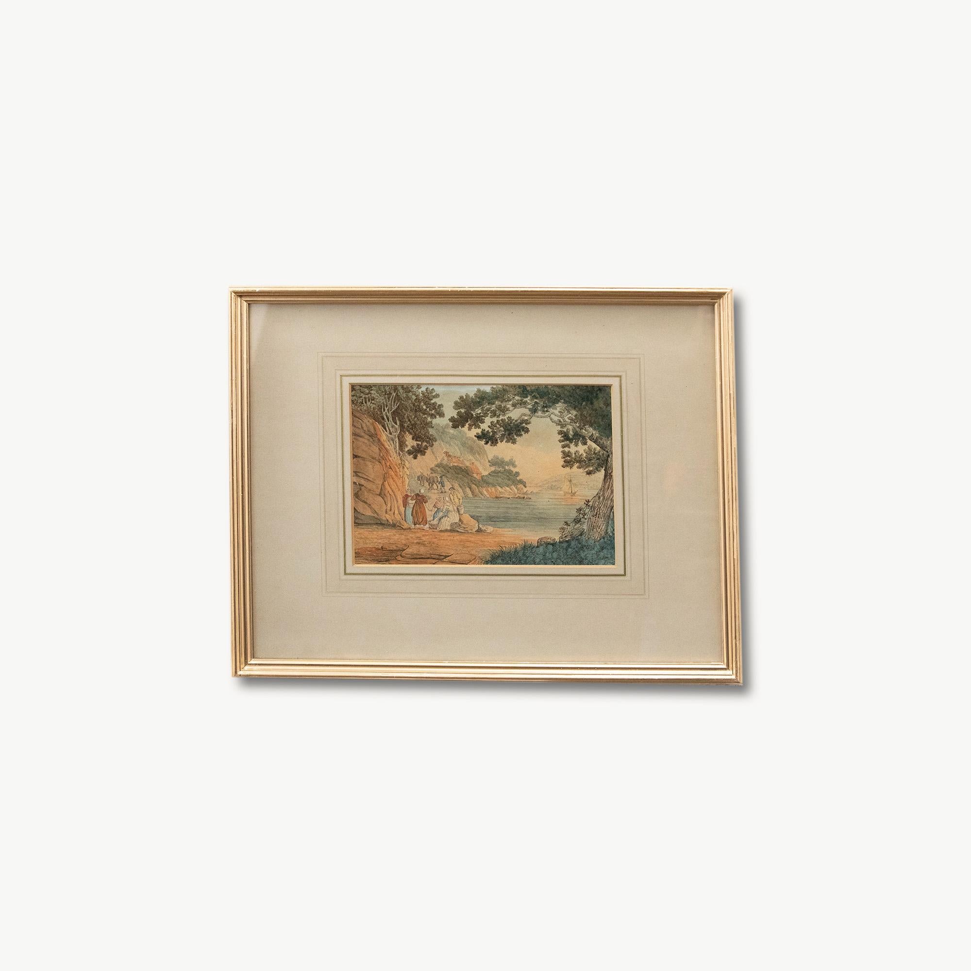 Attrib. William Payne (1760-1830) - Framed Watercolour, On Devonshire Coast For Sale 2