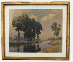 Samuel Warburton (1874-1938) - 1924 Watercolour, Trees of the Riverbank