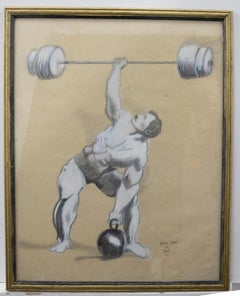 Shaf - 1895 Charcoal Drawing, Arthur Saxon, The Iron Master