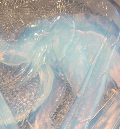 Muller Freres Luneville Hunters and Elephant Opalescent Glass Plate