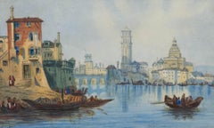 R.H.T - Late 19th Century Watercolour, Winter in Venice