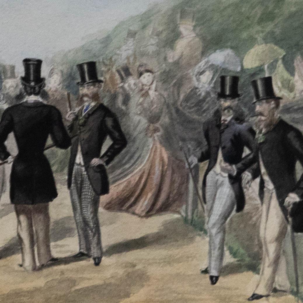 A. M.  Aquarell des späten 19. Jahrhunderts, The Gentlemen's Meet im Angebot 1