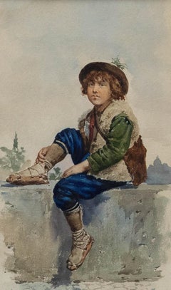 Follower of Adriano Bonifazi - Early 20th Century Watercolour, An Italian Boy