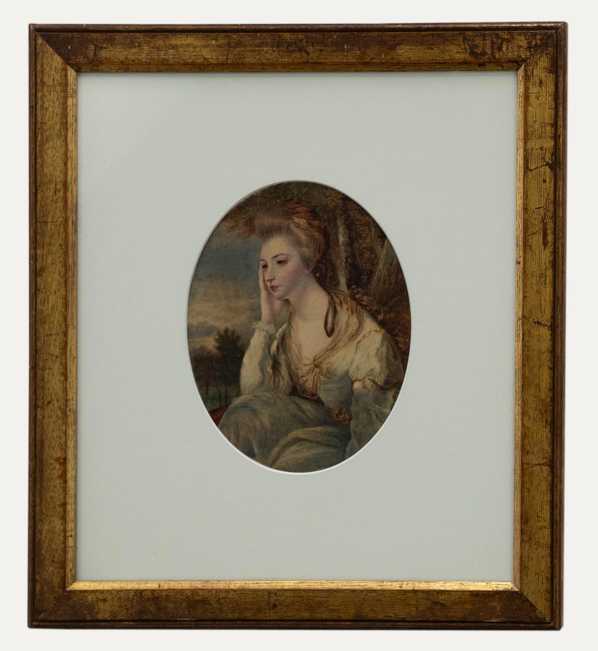 Unknown Portrait - Early 19th Century Watercolour - Reflective Beauty