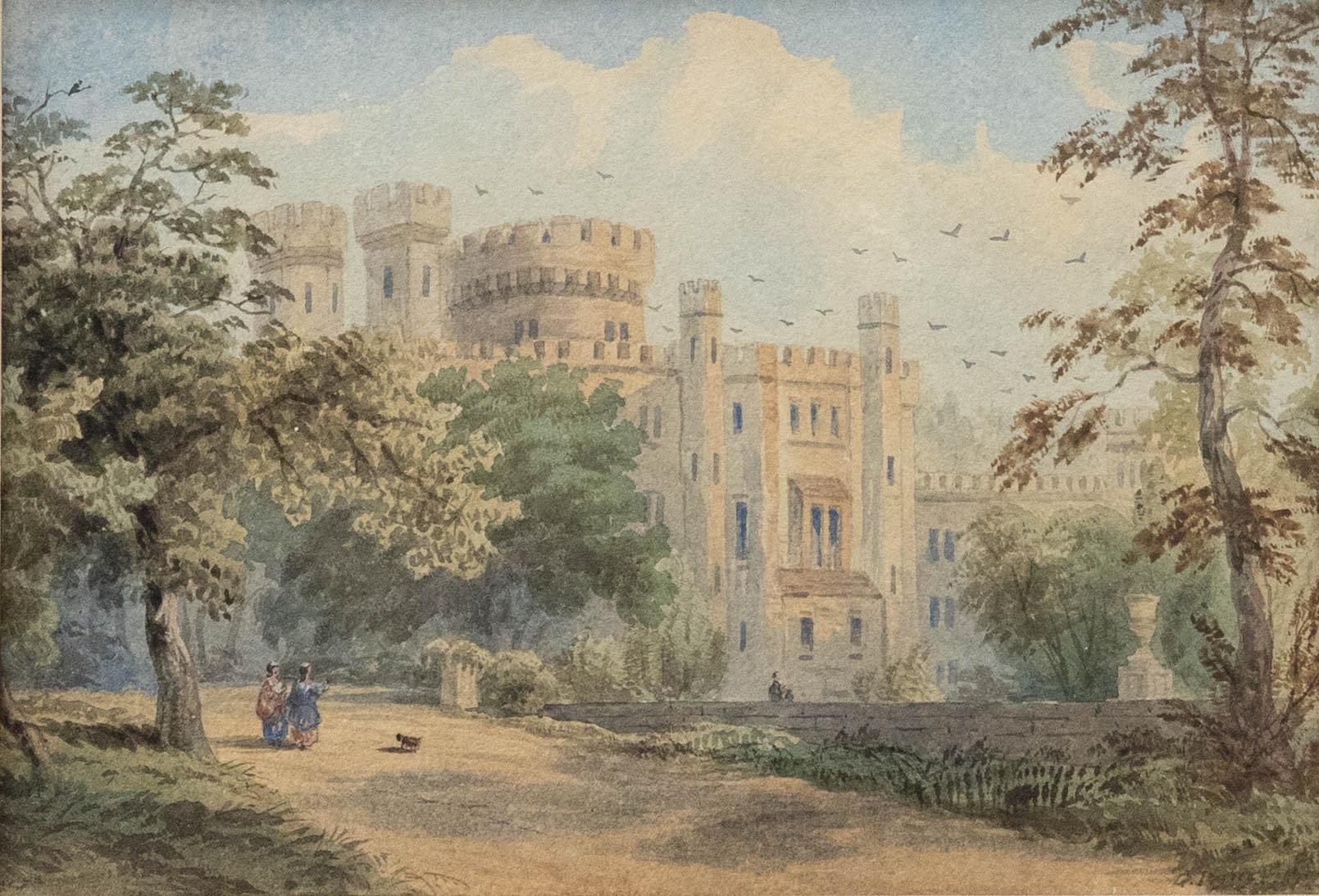 George Pyne (1800-1884) - Aquarell aus der Mitte des 19. Jahrhunderts, The Castle Grounds im Angebot 1