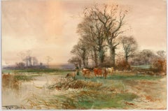 Henry Charles Fox (1860-1929) - 1903 Watercolour, Roxton on the Ouse