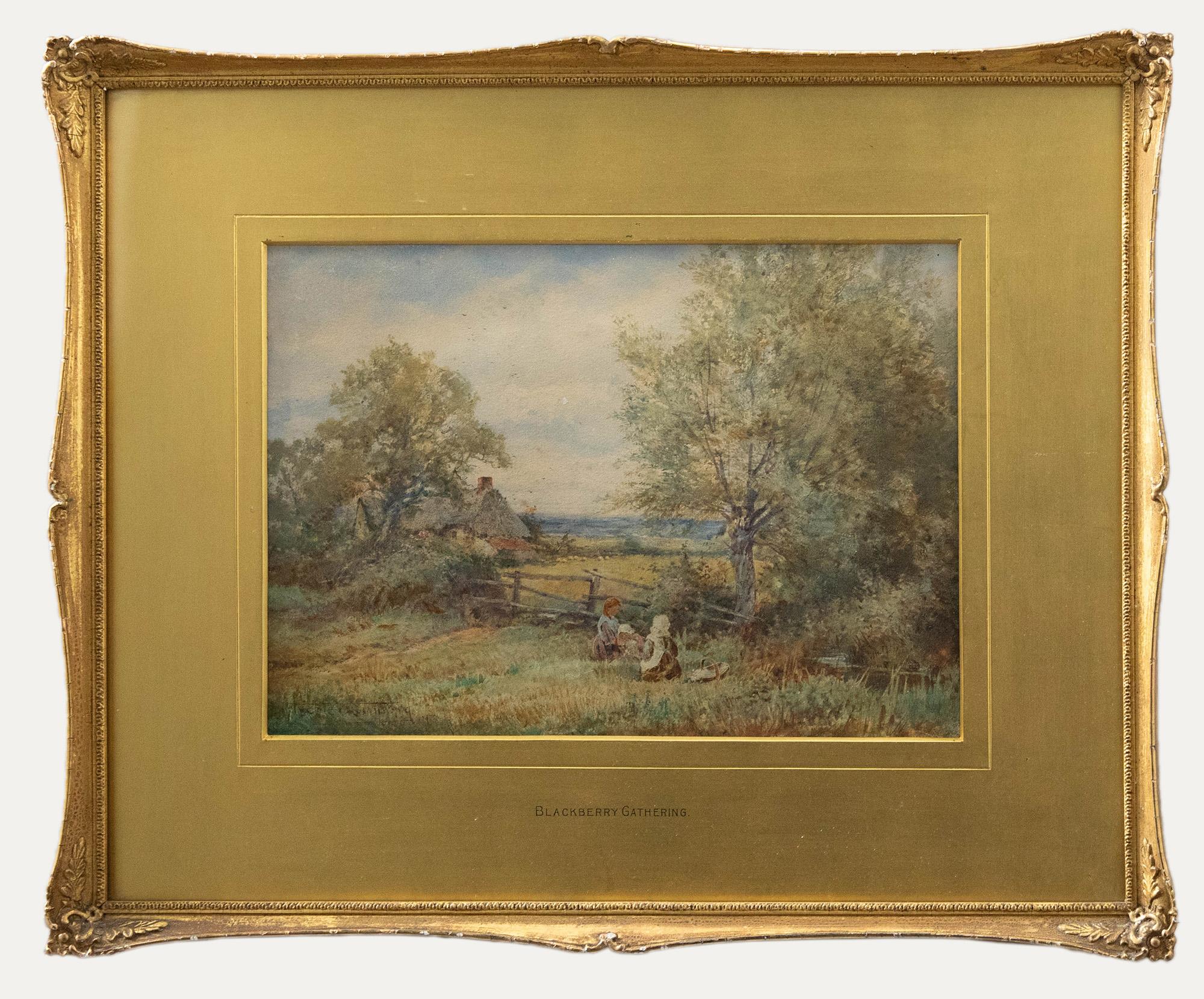 Signed to the lower left. Presented in a swept gilt frame and gold card mount. Title inscribed to the mount. On paper.