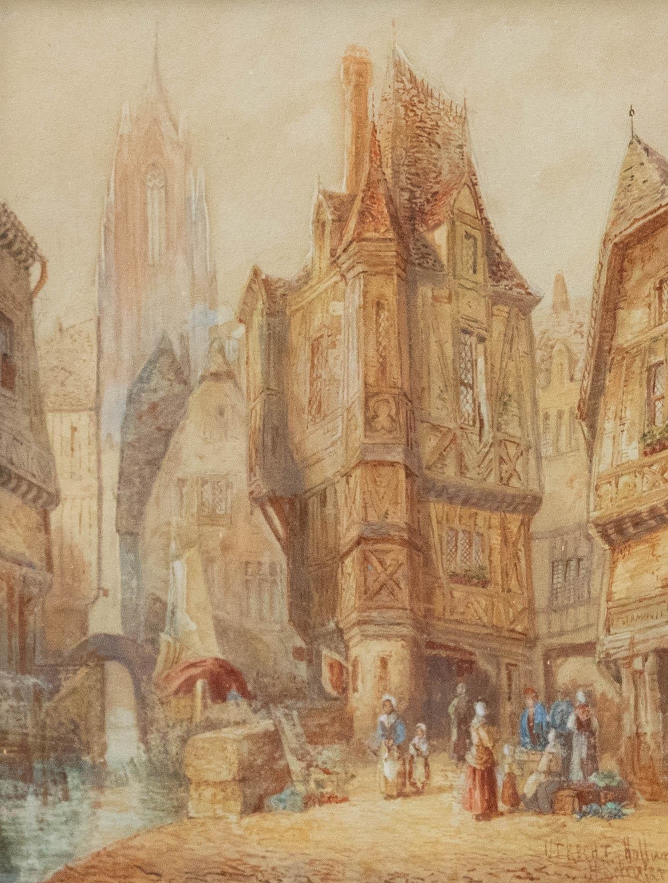 Henry Schafer (1833-1916) - Aquarell des frühen 19. Jahrhunderts, Utrecht, Holland im Angebot 1