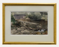 Attribut. William Collingwood Smith (1815-1887) - Aquarell, Flusslandschaft