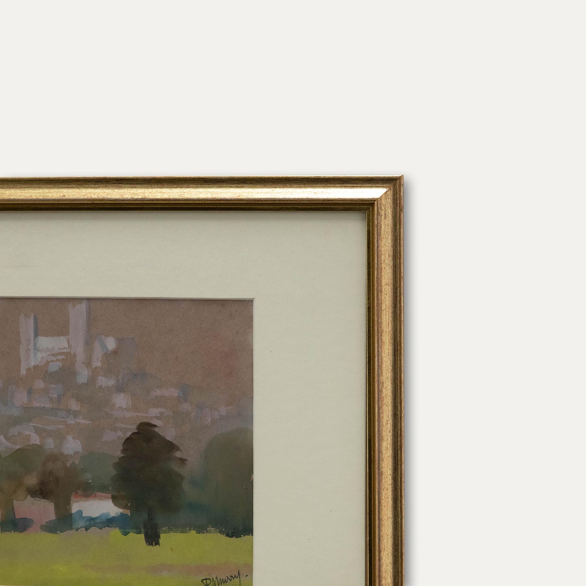 Richard Murray - Framed Mid 20th Century Watercolour, City Outskirts For Sale 4