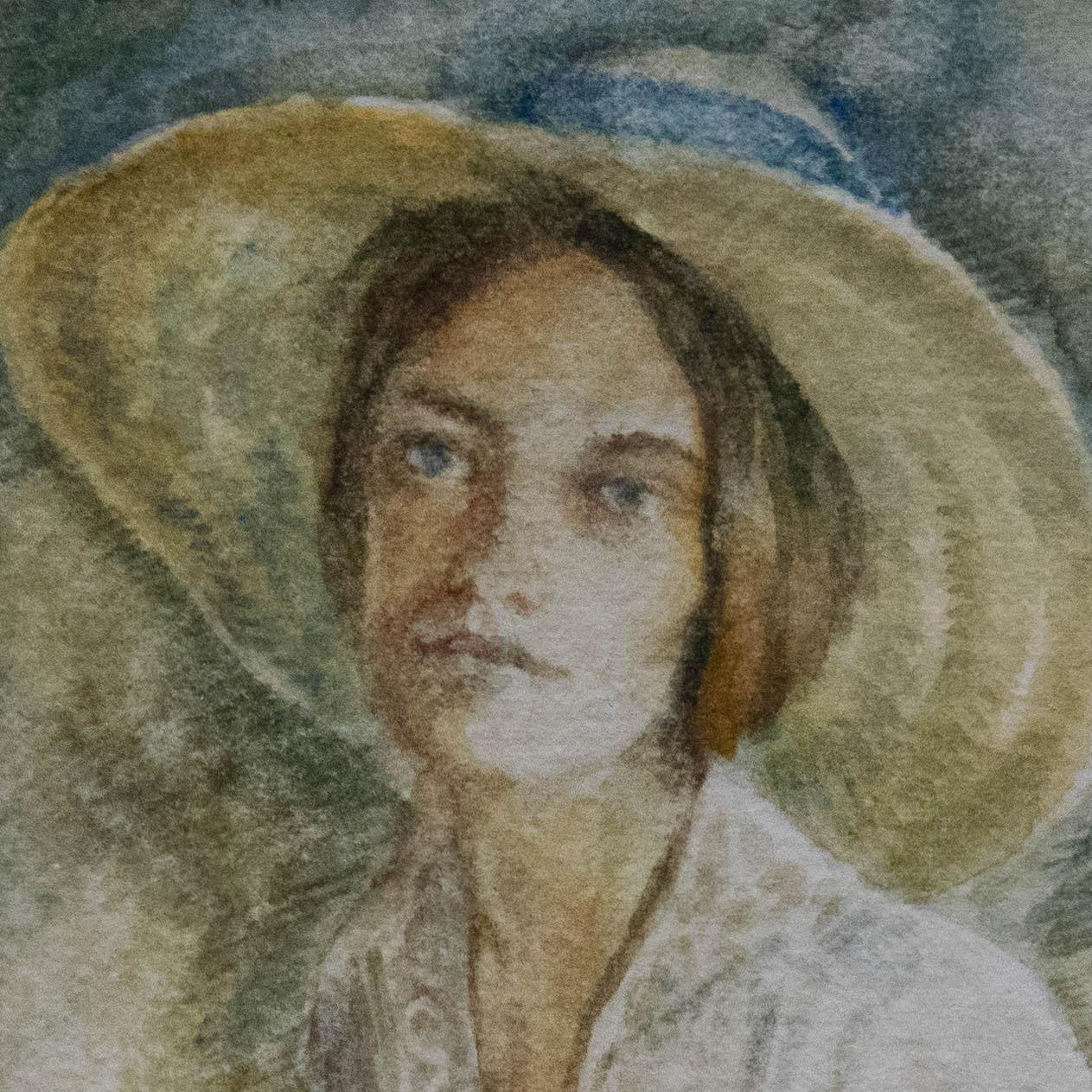 John Fellows - Framed Mid 20th Century Watercolour, Portrait of a Lady 2