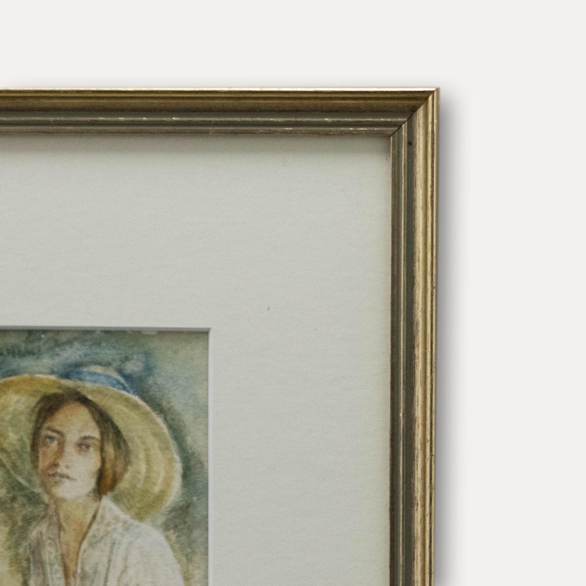 John Fellows - Framed Mid 20th Century Watercolour, Portrait of a Lady 3