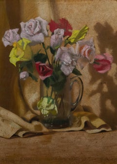 Vivian Bewick (1912-1999) - Mid 20th Century Pastel, Roses in a Glass Tankard