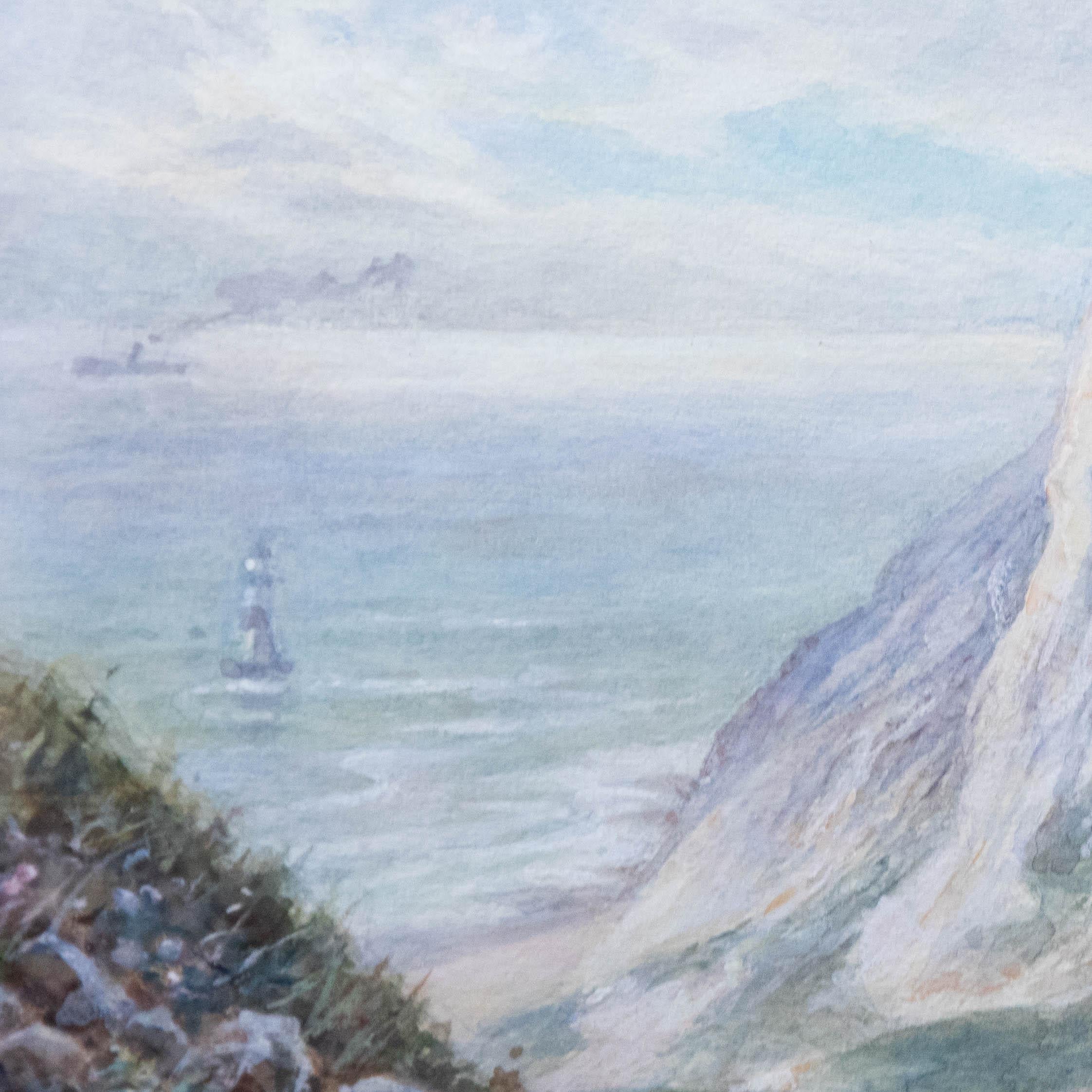 Walter Duncan (1848-1932) - Gerahmtes Aquarell des späten 19. Jahrhunderts, Chalk Cliffs im Angebot 1