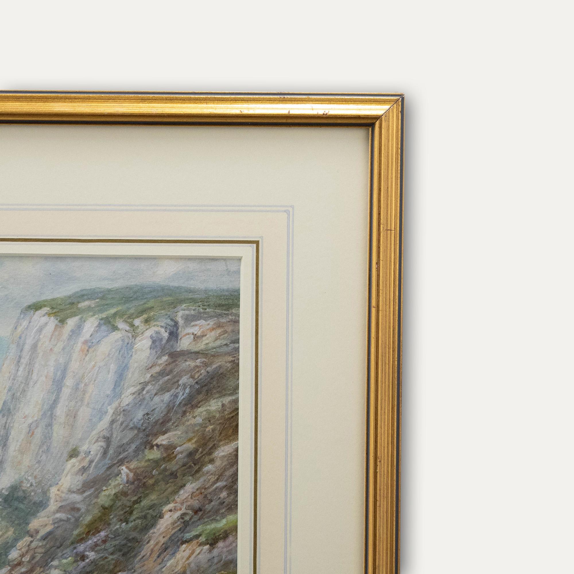 Walter Duncan (1848-1932) - Gerahmtes Aquarell des späten 19. Jahrhunderts, Chalk Cliffs im Angebot 2