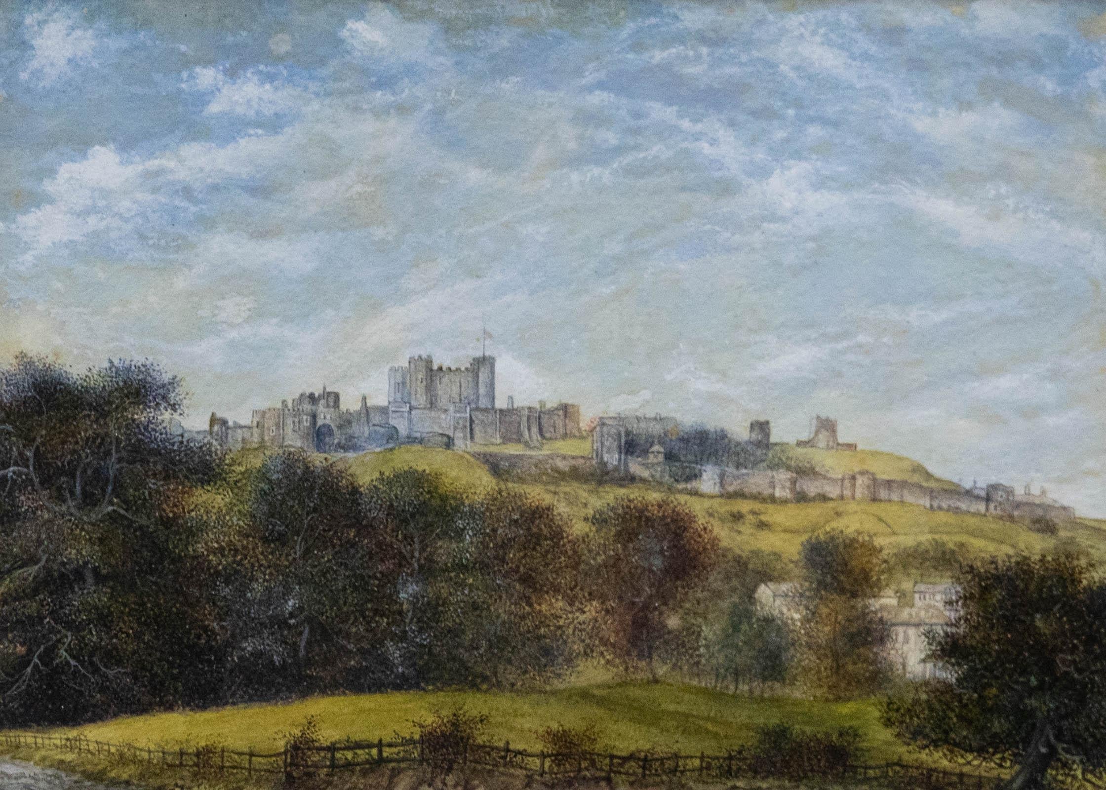 Attribut. James Robert Thompson – Gerahmtes Aquarell des 19. Jahrhunderts, Dover Castle – Art von Unknown