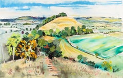 Little Knoll from Long Knoll, Watercolour Painting by Luke Piper, 2000
