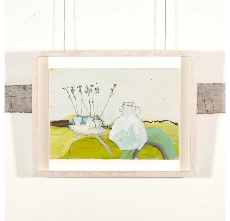 Weißer Topf, Öl auf Tafel, Gemälde von Tom Harford Thompson, 2022 im Angebot 1
