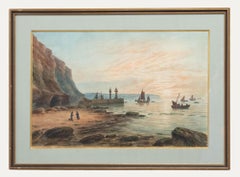 John Francis Branegan (1843-1909) - Aquarelle encadrée, Bras de mer sur le Scaur