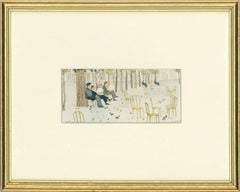 Ray Evans (1920-2008) - Acuarela enmarcada, Jardines del Palais Royal