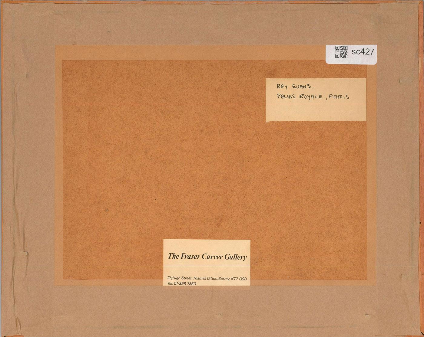 Ray Evans (1920-2008), aquarelle encadrée, Morning Paper au Palais Royale - Beige Figurative Art par Unknown