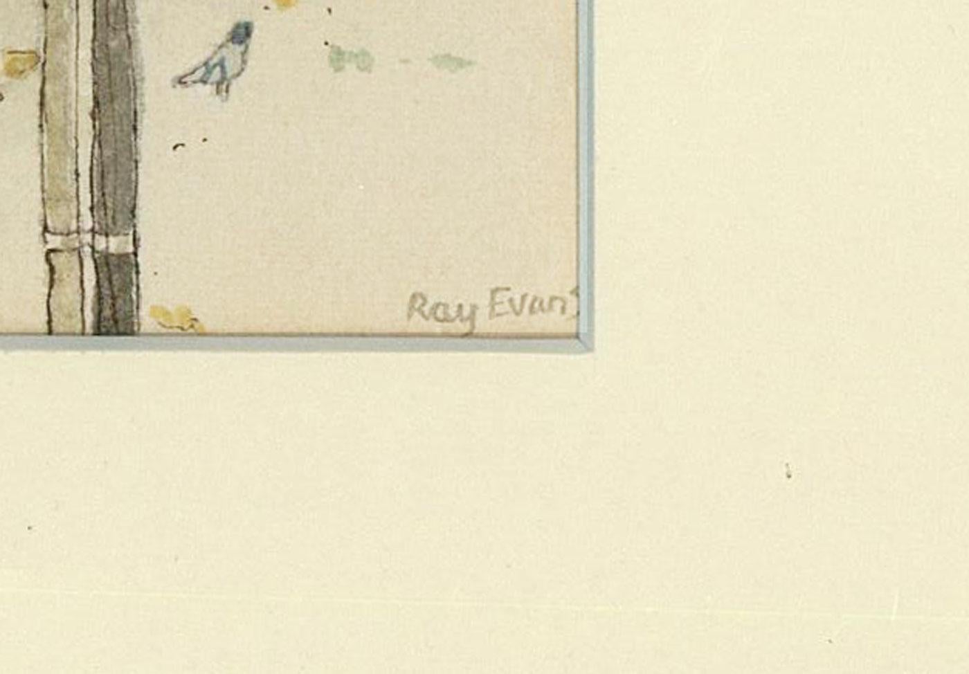 Ray Evans (1920-2008) - aquarelle originale. Signé et daté sur le bord inférieur. Monté dans un élégant cadre à effet doré. Sur le papier.
