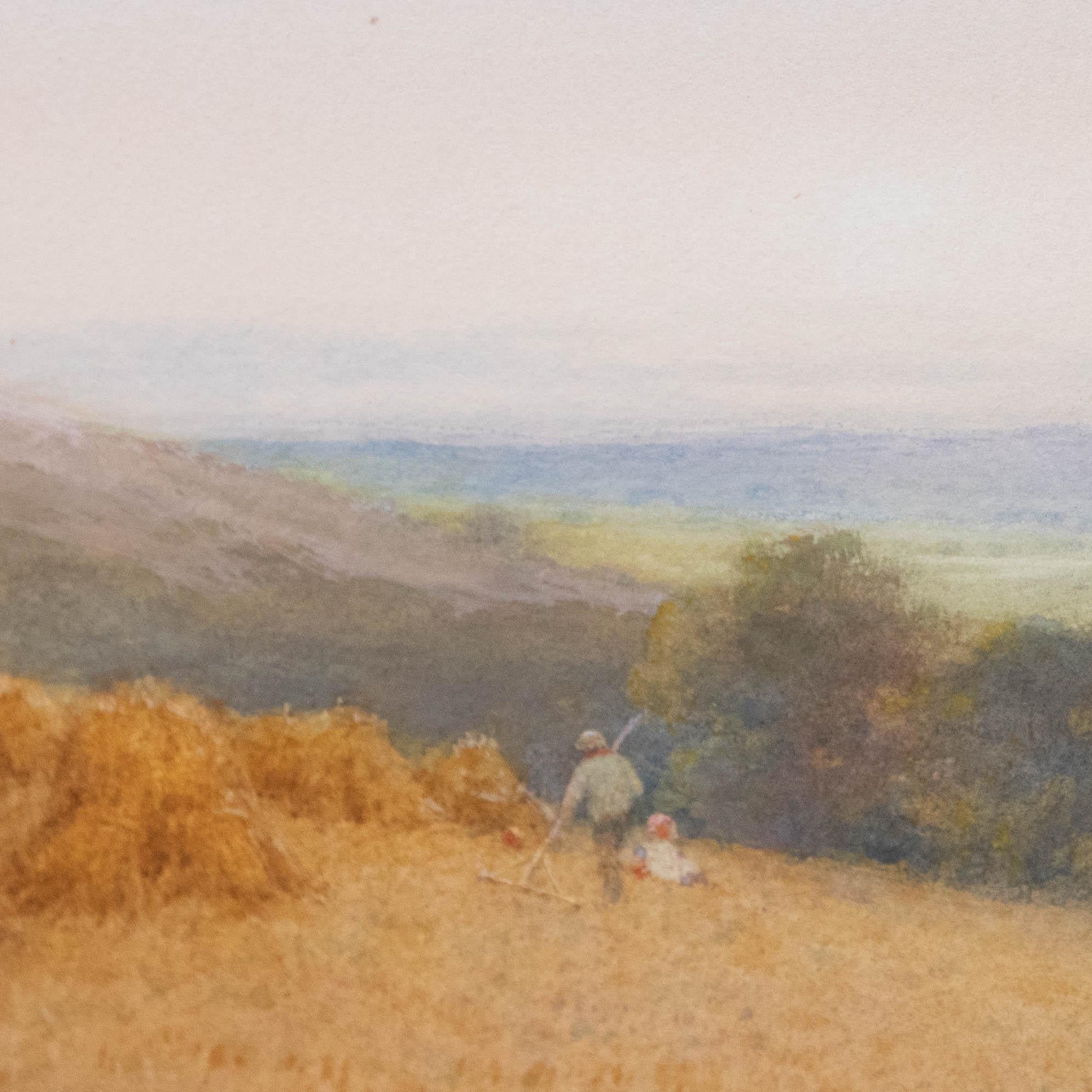Leopold Rivers (1852-1905) - Framed Late 19th Century Watercolour, Harvestime For Sale 1