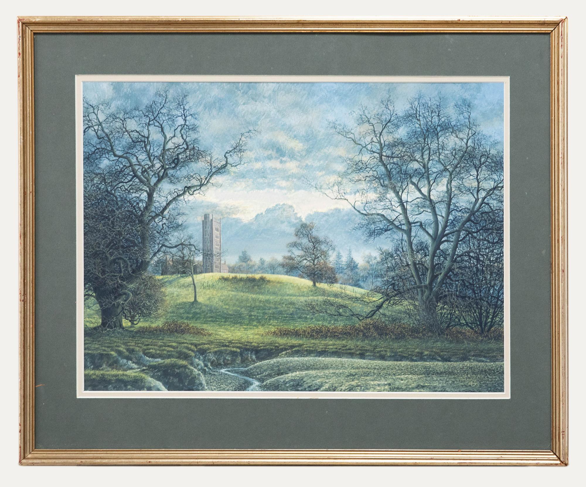 Unknown Landscape Art - Michael John Pettersson (b.1939) - Framed Watercolour, Freston Tower