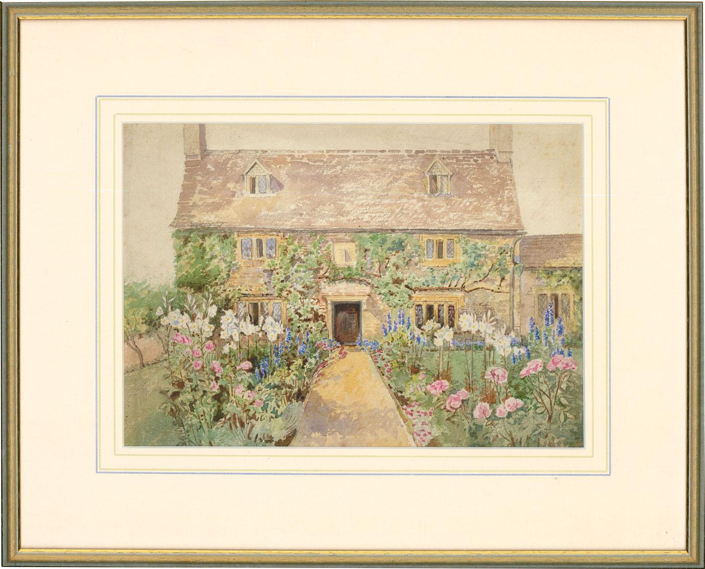 Unknown Landscape Art - Framed Mid 20th Century Watercolour - Miss Ethel Blewitt's House