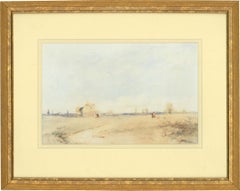Antique Gerald Ackerman (1876-1960) - Framed Watercolour, Figures in a Rural Landscape