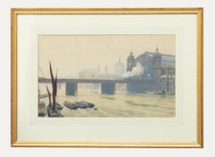 Vintage Hubert John Williams (1905-1989) - Watercolour, Canon Street Railway Bridge 93