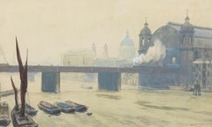 Hubert John Williams (1905-1989) - Watercolour, Canon Street Railway Bridge 93
