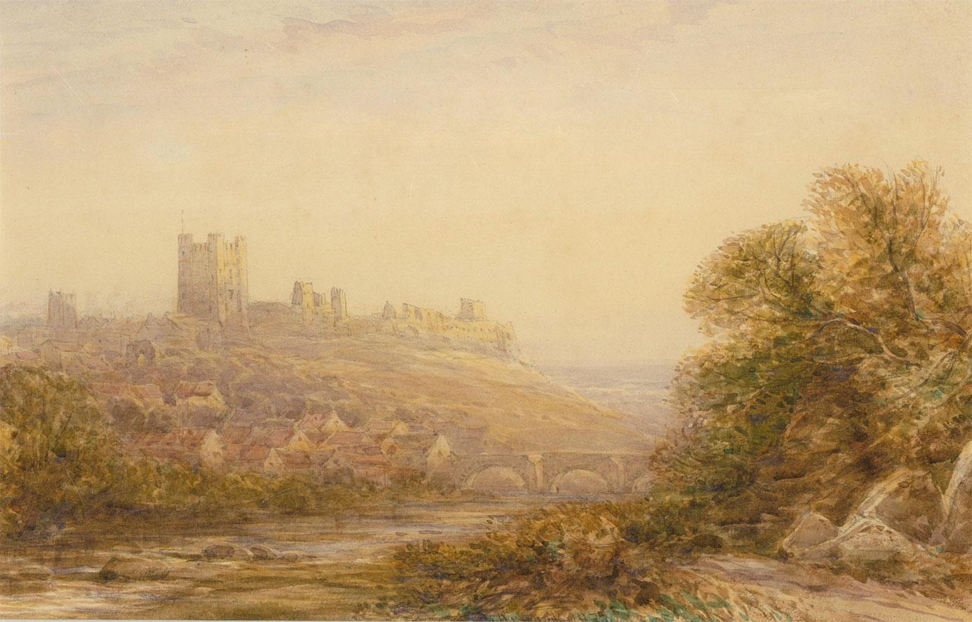 James Orrock RI ROI (1829-1913) - 1879 Aquarell, Richmond Castle im Angebot 1