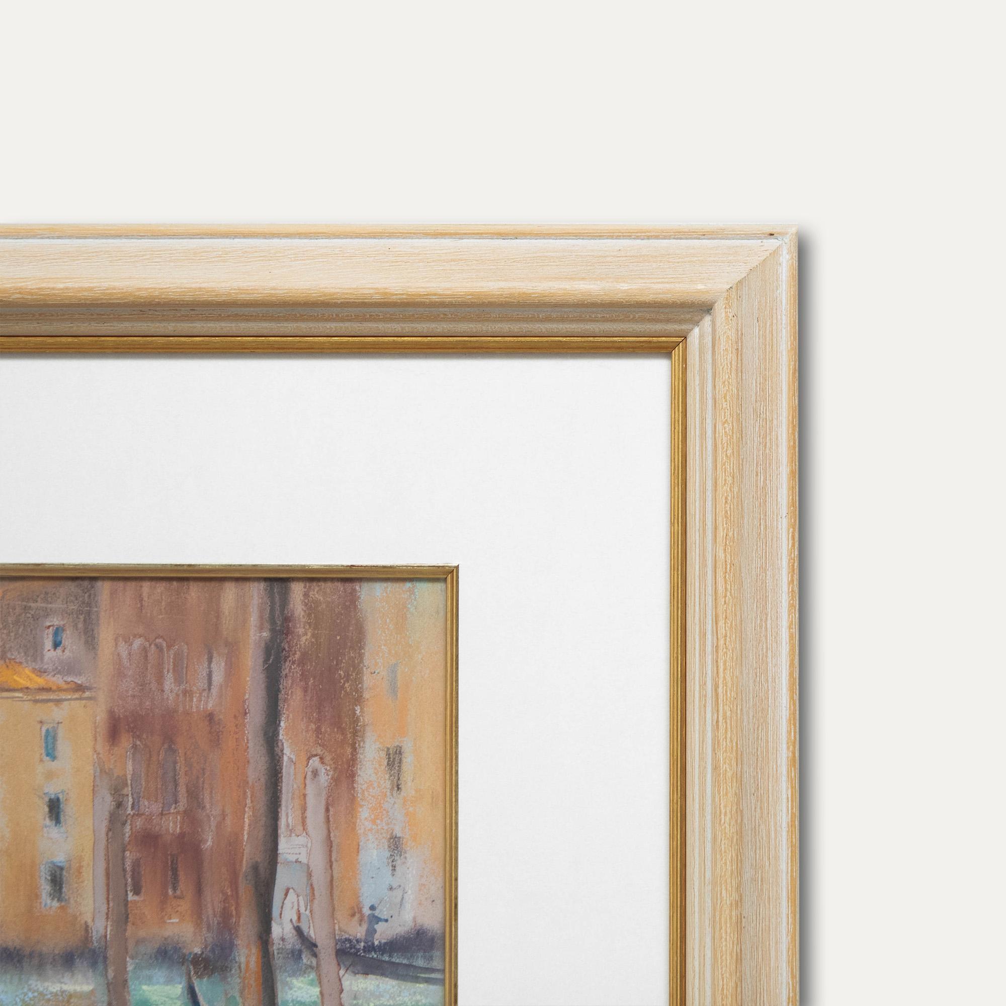 Jane Lampard - Gerahmtes Contemporary Pastell, Gondeln, Canal Grande, Venedig im Angebot 2